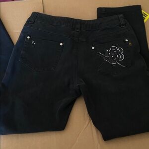 LV Black Embellished Pants